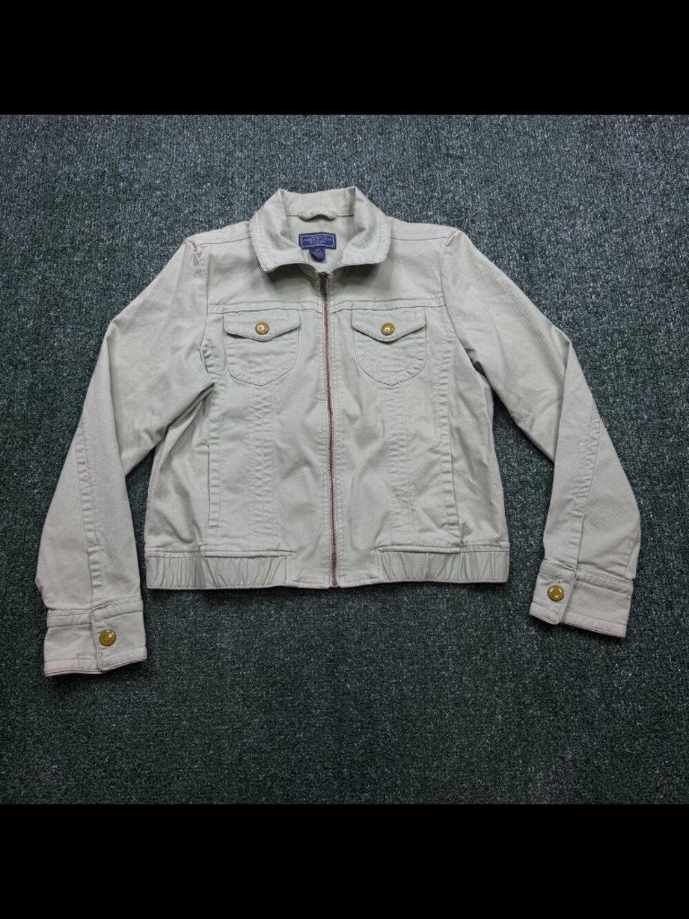 Vintage American Eagle Jacket Womens Size L Green Full Zip Crop Y2K